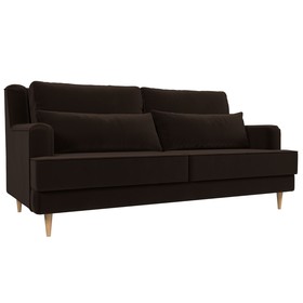 Прямой диван «Джерси», микровельвет, цвет коричневый