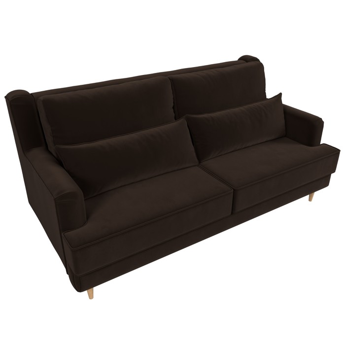 Прямой диван «Джерси», микровельвет, цвет коричневый - фото 1907656179