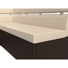 Кухонный угловой диван «Классик», левый угол, дельфин, экокожа, цвет бежевый / коричневый - Фото 4