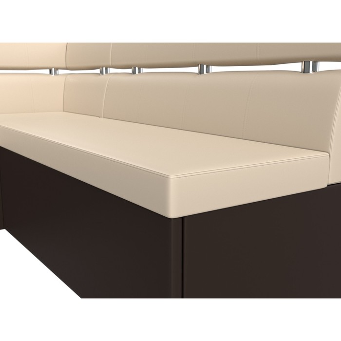 Кухонный угловой диван «Классик», левый угол, дельфин, экокожа, цвет бежевый / коричневый - фото 1887056643
