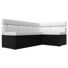 Кухонный угловой диван «Классик», правый угол, дельфин, экокожа, цвет белый / чёрный - Фото 3