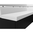 Кухонный угловой диван «Классик», правый угол, дельфин, экокожа, цвет белый / чёрный - Фото 4