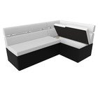 Кухонный угловой диван «Классик», правый угол, дельфин, экокожа, цвет белый / чёрный - Фото 7