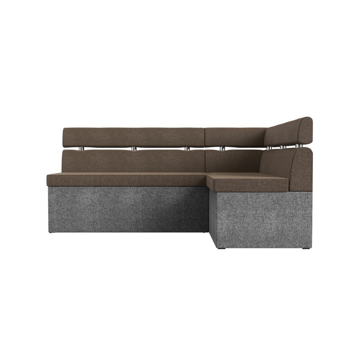 Кухонный угловой диван «Классик», правый угол, дельфин, рогожка, цвет коричневый / серый - фото 1907656329