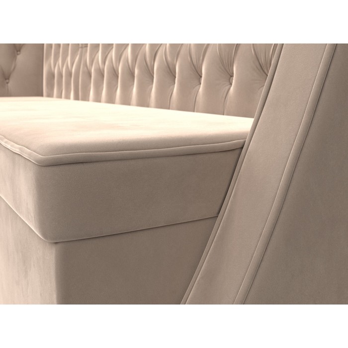 Кухонный угловой диван «Лофт», левый угол, велюр, цвет бежевый - фото 1907656361