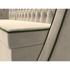 Кухонный угловой диван «Лофт», левый угол, микровельвет, цвет бежевый / зелёный - Фото 4