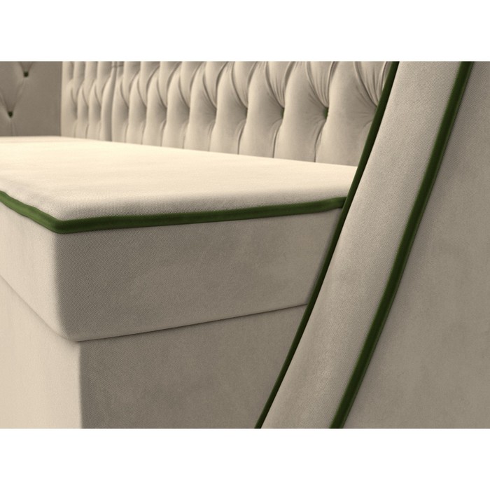 Кухонный угловой диван «Лофт», левый угол, микровельвет, цвет бежевый / зелёный - фото 1907656377