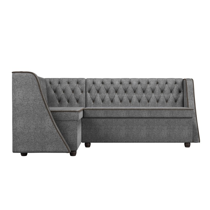 Кухонный угловой диван «Лофт», левый угол, рогожка, цвет серый / коричневый - фото 1907656401