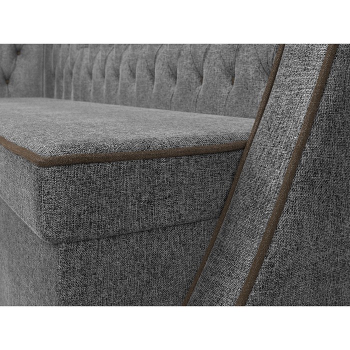 Кухонный угловой диван «Лофт», левый угол, рогожка, цвет серый / коричневый - фото 1907656403