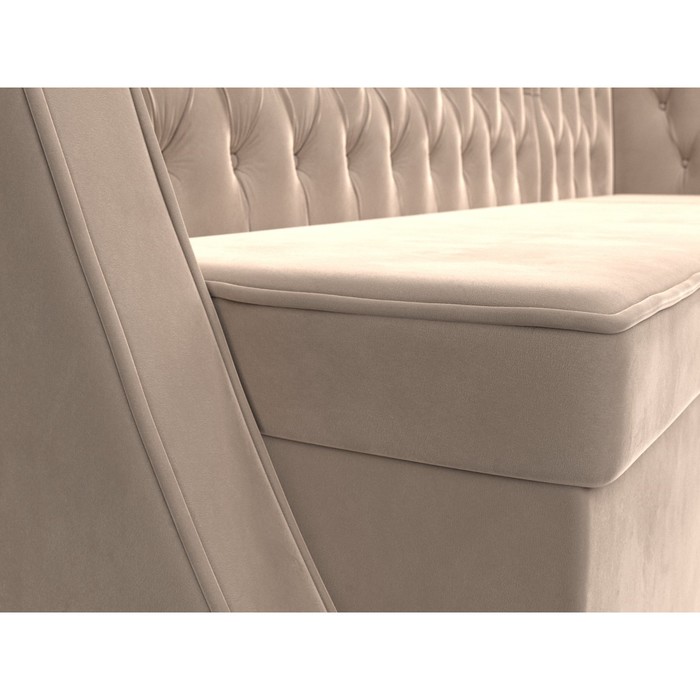 Кухонный угловой диван «Лофт», правый угол, велюр, цвет бежевый - фото 1907656427