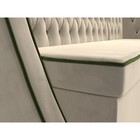Кухонный угловой диван «Лофт», правый угол, микровельвет, цвет бежевый / зелёный - Фото 4