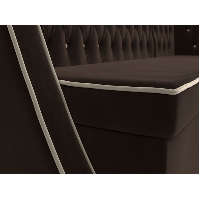 Кухонный угловой диван «Лофт», правый угол, микровельвет, цвет коричневый / бежевый - фото 1907656453