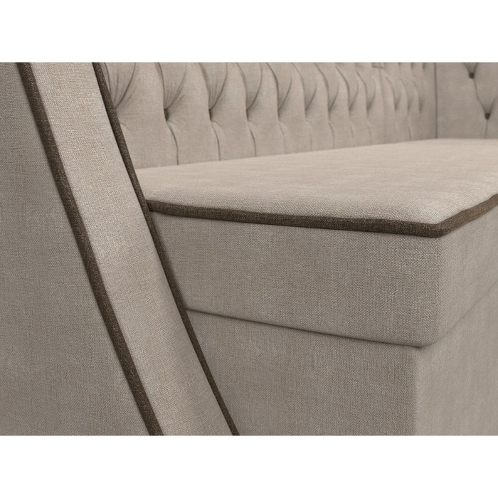 Кухонный угловой диван «Лофт», правый угол, рогожка, цвет бежевый / коричневый - фото 1907656461