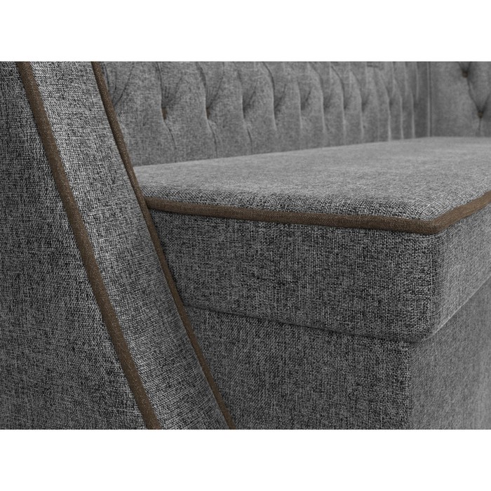 Кухонный угловой диван «Лофт», правый угол, рогожка, цвет серый / коричневый - фото 1907656469