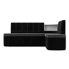 Кухонный угловой диван «Тефида», правый угол, механизм дельфин, велюр, цвет серый / чёрный - Фото 2