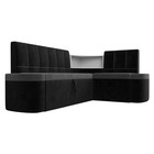 Кухонный угловой диван «Тефида», правый угол, механизм дельфин, велюр, цвет серый / чёрный - Фото 3