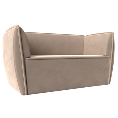 Диван прямой двухместный «Бергамо», ППУ, велюр, цвет бежевый