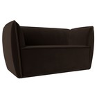 Прямой диван «Бергамо», 2-х местный, микровельвет, цвет коричневый - фото 298716278