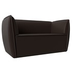 Прямой диван «Бергамо», 2-х местный, экокожа, цвет коричневый - фото 298716309