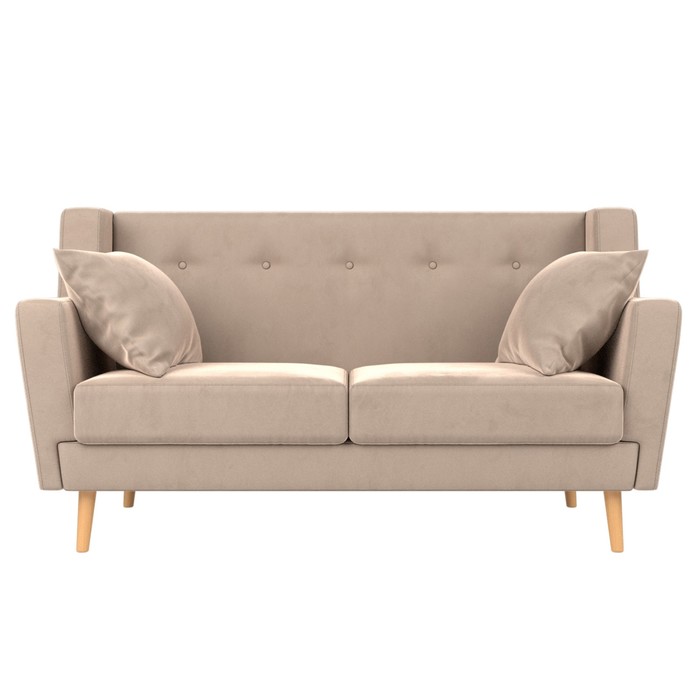 Прямой диван «Брайтон 2», велюр, цвет бежевый - фото 1911899376