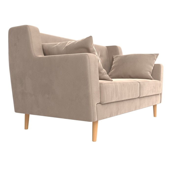 Прямой диван «Брайтон 2», велюр, цвет бежевый - фото 1911899377