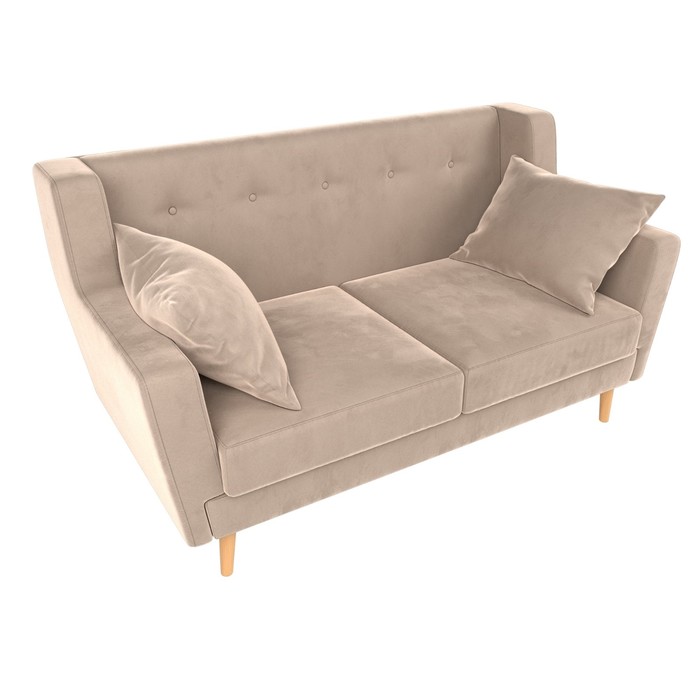 Прямой диван «Брайтон 2», велюр, цвет бежевый - фото 1911899378