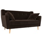 Прямой диван «Брайтон 2», микровельвет, цвет коричневый - фото 298716337