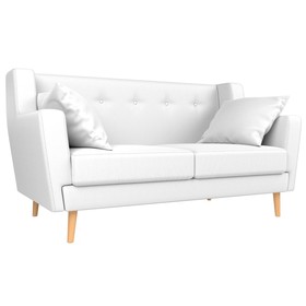 Прямой диван «Брайтон 2», экокожа, цвет белый