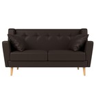Прямой диван «Брайтон 2», экокожа, цвет коричневый 9555184