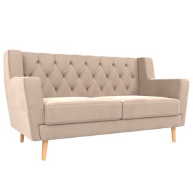 Прямой диван «Брайтон 2 Люкс», велюр, цвет бежевый
