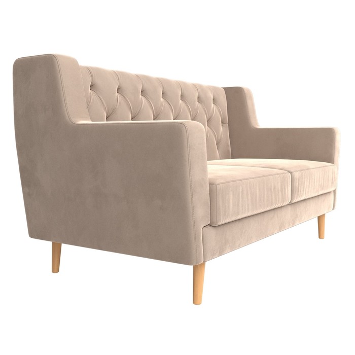 Прямой диван «Брайтон 2 Люкс», велюр, цвет бежевый - фото 1911899431