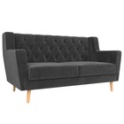 Прямой диван «Брайтон 2 Люкс», велюр, цвет серый - фото 298716377