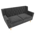 Прямой диван «Брайтон 2 Люкс», велюр, цвет серый - Фото 4