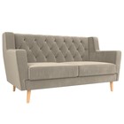 Прямой диван «Брайтон 2 Люкс», микровельвет, цвет бежевый - Фото 1