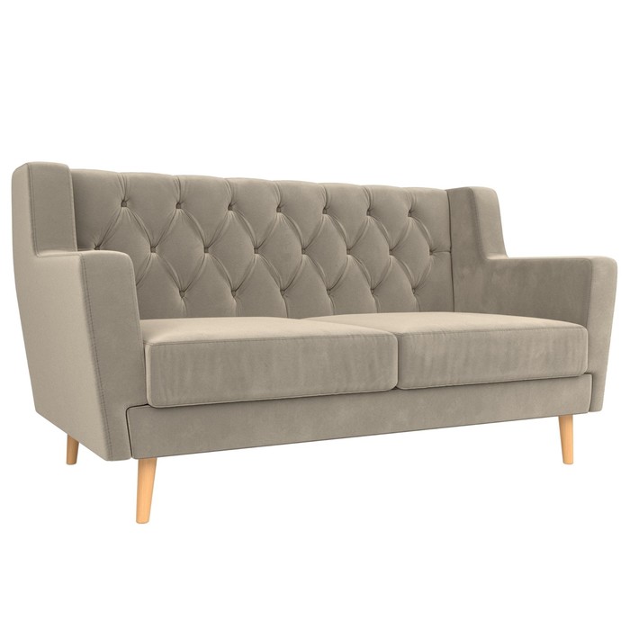 Прямой диван «Брайтон 2 Люкс», микровельвет, цвет бежевый - фото 1907656787