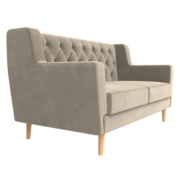 Прямой диван «Брайтон 2 Люкс», микровельвет, цвет бежевый - фото 1907656789