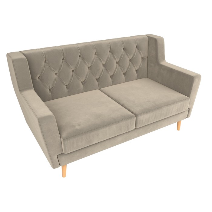 Прямой диван «Брайтон 2 Люкс», микровельвет, цвет бежевый - фото 1907656790