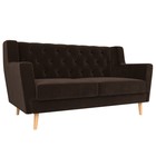 Прямой диван «Брайтон 2 Люкс», микровельвет, цвет коричневый - фото 298716391