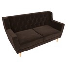 Прямой диван «Брайтон 2 Люкс», микровельвет, цвет коричневый 9555188