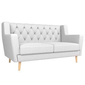 Прямой диван «Брайтон 2 Люкс», экокожа, цвет белый
