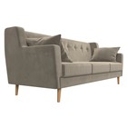 Прямой диван «Брайтон 3», микровельвет, цвет бежевый - Фото 3