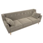Прямой диван «Брайтон 3», микровельвет, цвет бежевый - Фото 4