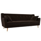 Прямой диван «Брайтон 3», микровельвет, цвет коричневый - фото 298716445