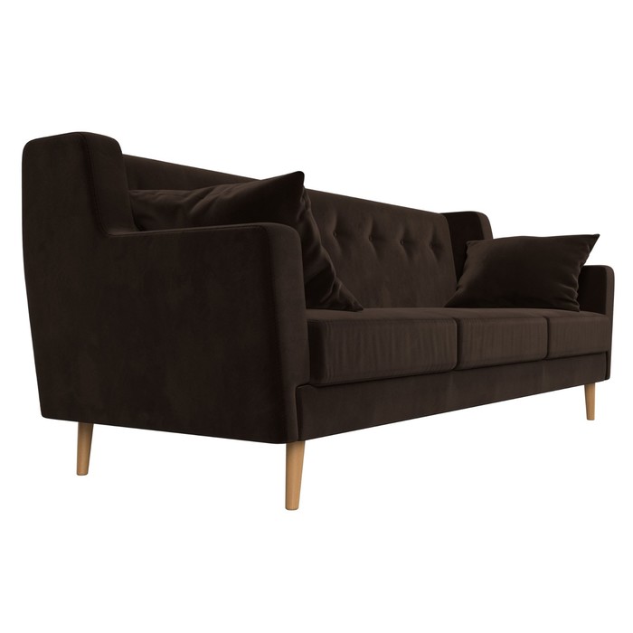 Прямой диван «Брайтон 3», микровельвет, цвет коричневый - фото 1906209431