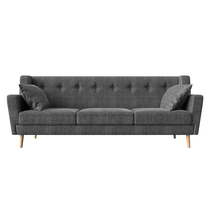 Прямой диван «Брайтон 3», рогожка, цвет серый - фото 1906209444