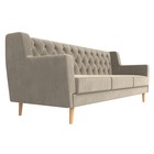 Прямой диван «Брайтон 3 Люкс», микровельвет, цвет бежевый - Фото 3