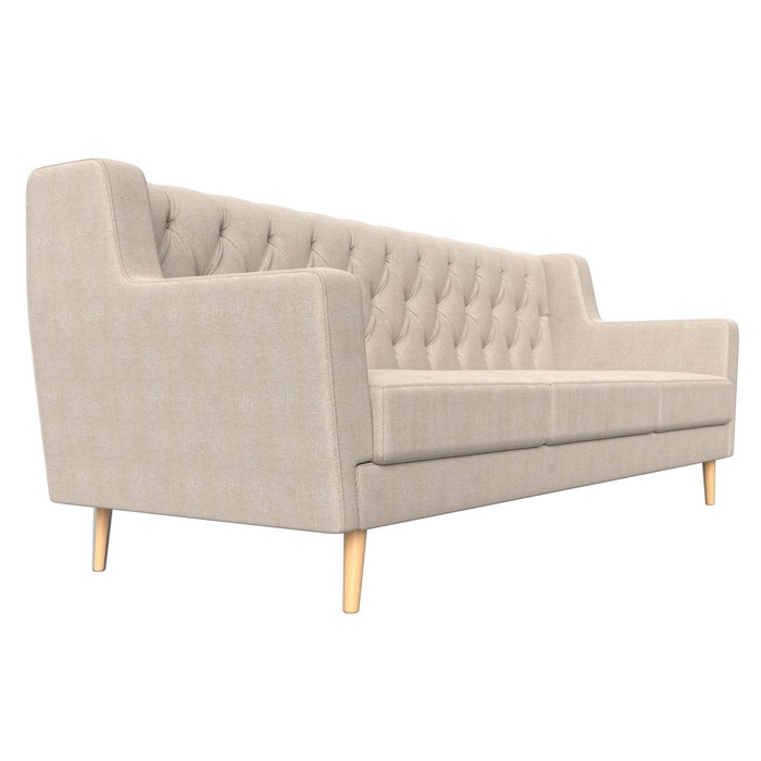 Прямой диван «Брайтон 3 Люкс», рогожка, цвет бежевый - фото 1906209492