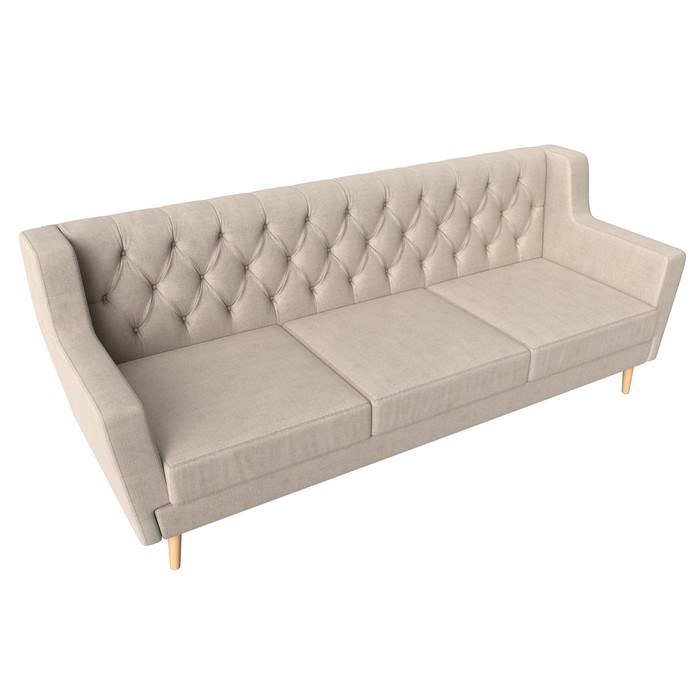 Прямой диван «Брайтон 3 Люкс», рогожка, цвет бежевый - фото 1906209493