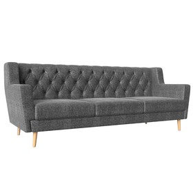Прямой диван «Брайтон 3 Люкс», рогожка, цвет серый