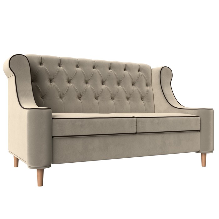 Прямой диван «Бронкс», микровельвет, цвет бежевый - Фото 1